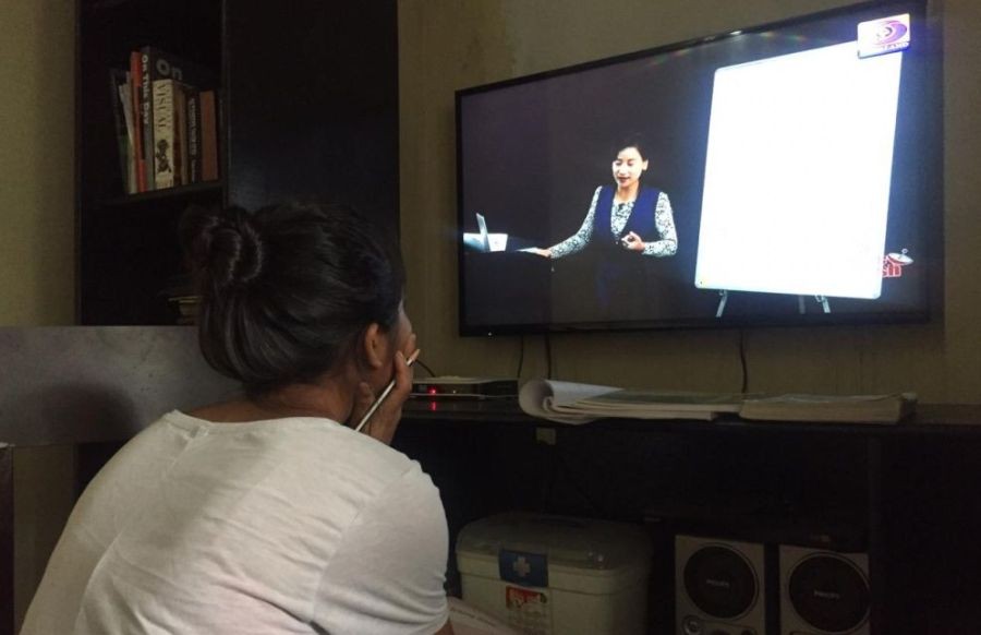 A class IX student attends English class through TV as per schedule given by the Department of School Education, Nagaland in Dimapur on May 1, 2020. (Morung file Photo)